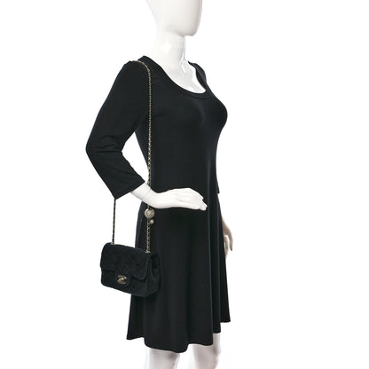 Chanel Velvet Quilted Mini Pearl Crush Flap Black 2 of 11