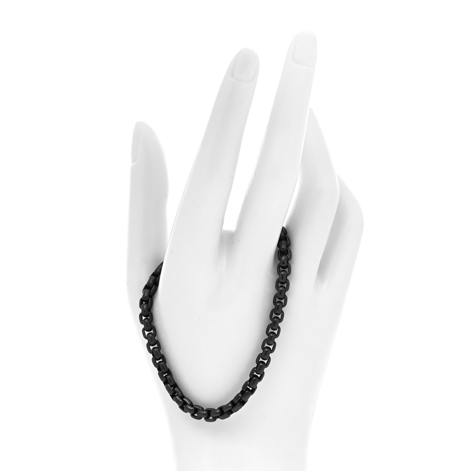 David Yurman Sterling Silver Darkened Stainless Steel Box Chain Bracelet 2 of 5