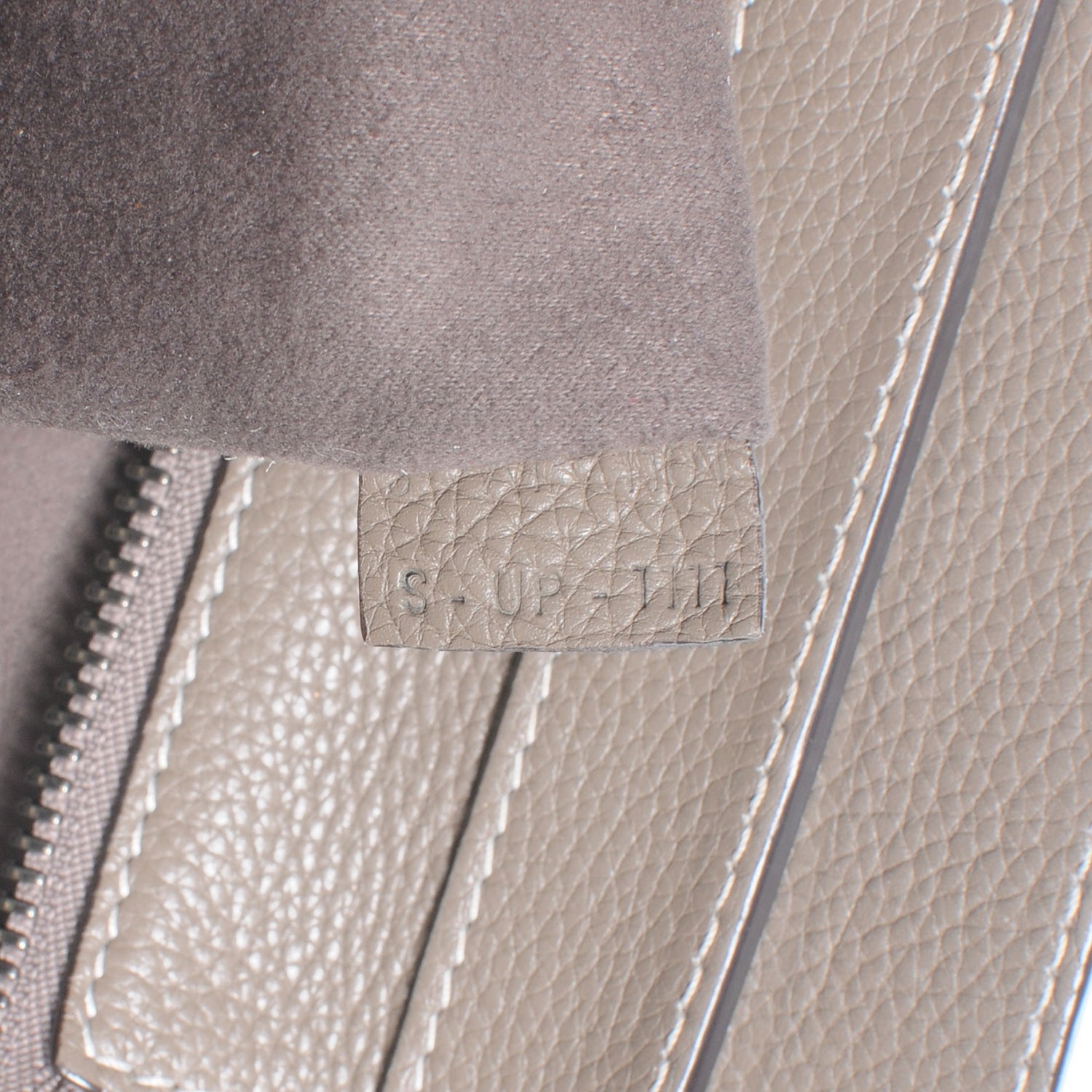 Celine Drummed Calfskin Mini Luggage Bag Souris 8 of 8
