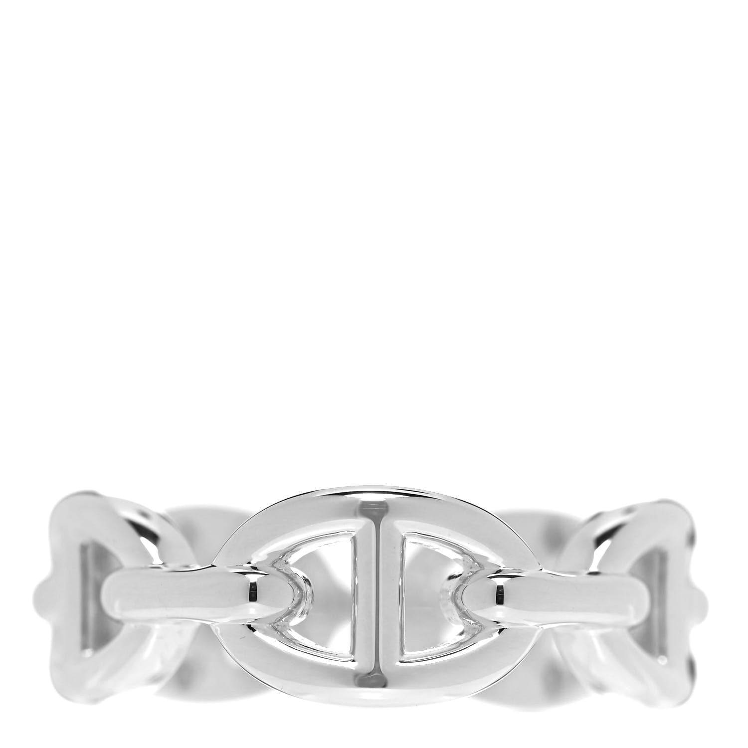 Hermes Sterling Silver PM Chaine d'Ancre Enchainee Band Ring 52 6 3 of 5