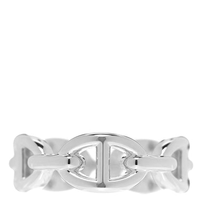 Hermes Sterling Silver PM Chaine d'Ancre Enchainee Band Ring 52 6 3 of 5