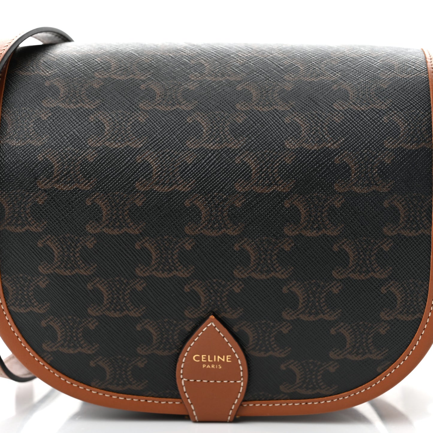 Triomphe Canvas Medium Folco Bag Tan