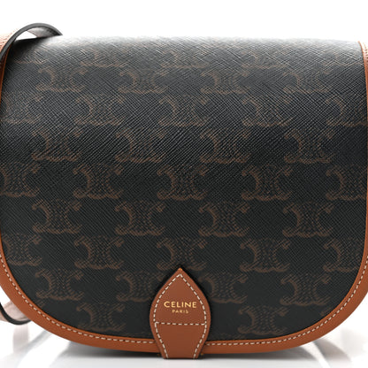 Celine Triomphe Canvas Medium Folco Bag Tan 7 of 10