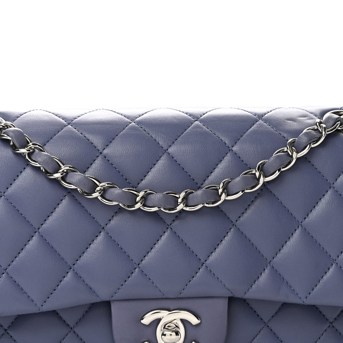 Chanel Lambskin Quilted Medium Double Flap Light Purple 8 of 13