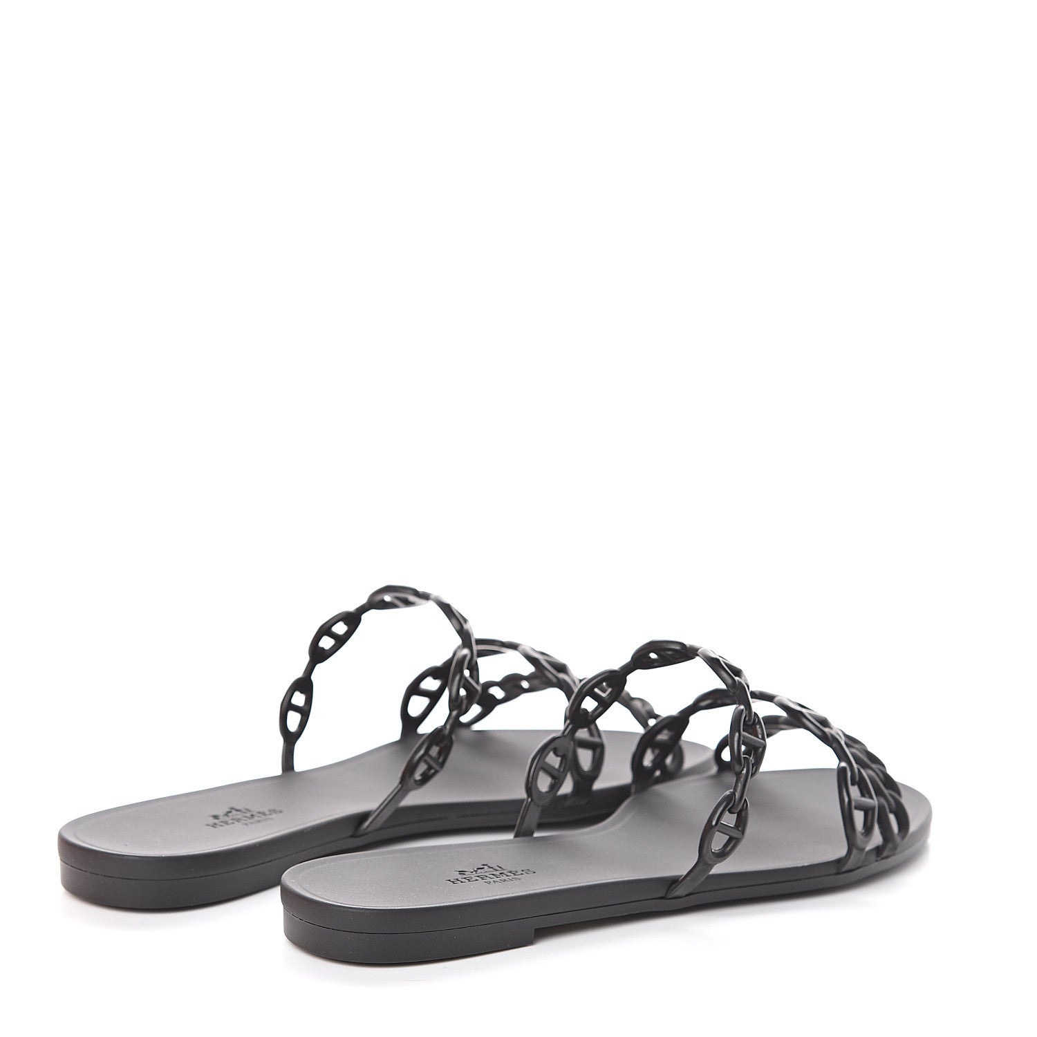 Hermes Rubber Chaine d'Ancre Rivage Sandals 38 Black 4 of 7