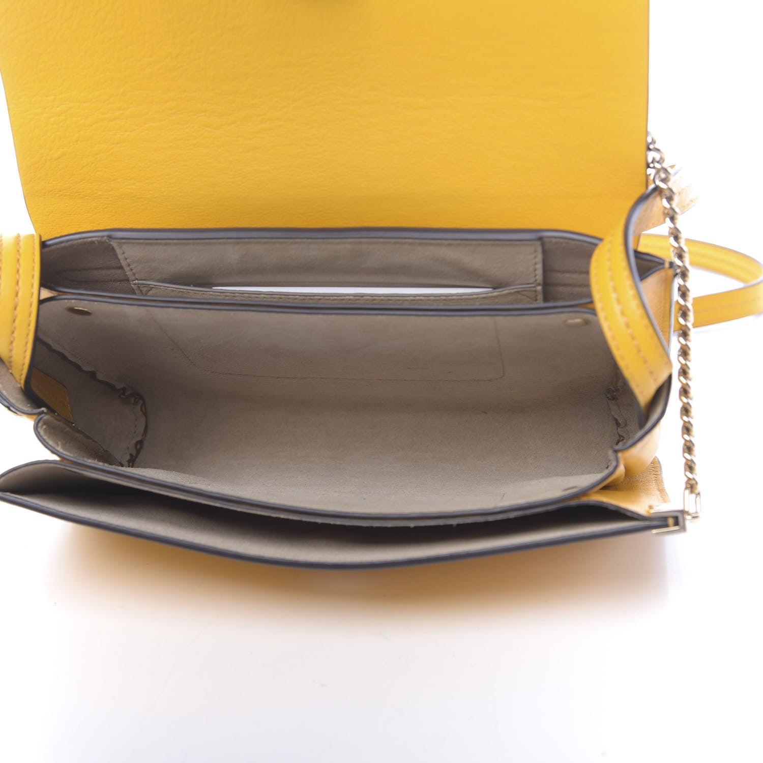 Chloe Suede Calfskin Small Faye Shoulder Bag Dusty Yellow 5 of 12