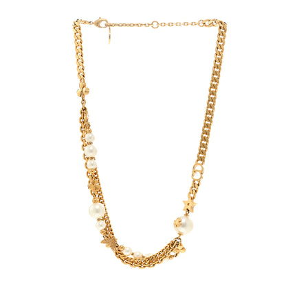 Christian Dior Pearl Charms Necklace Gold 3 of 6