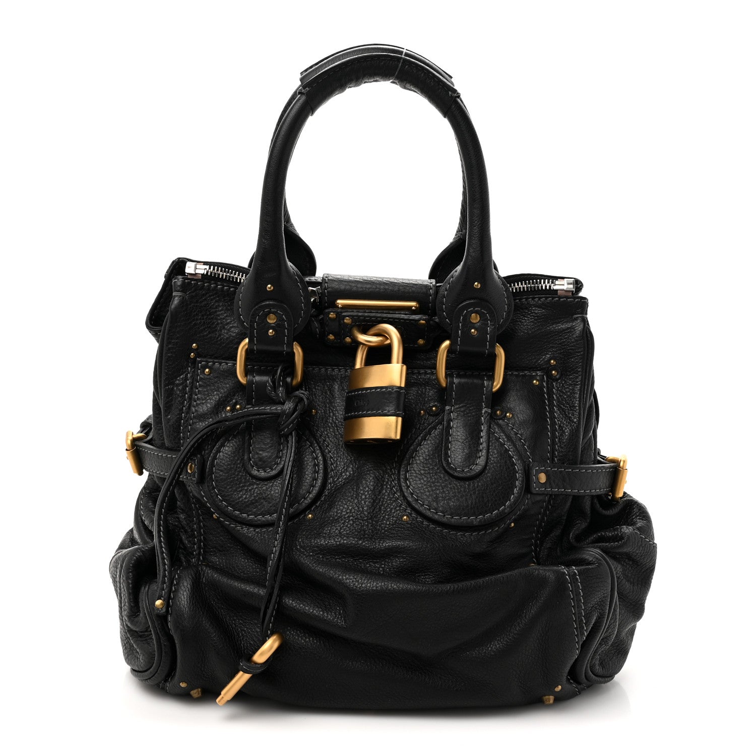Chloe Grained Calfskin Paddington Tote Black 1 of 9