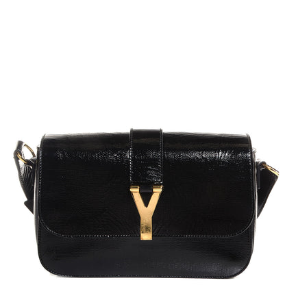 Saint Laurent Textured Patent Large ChYc Flap Bag Black 1 of 7