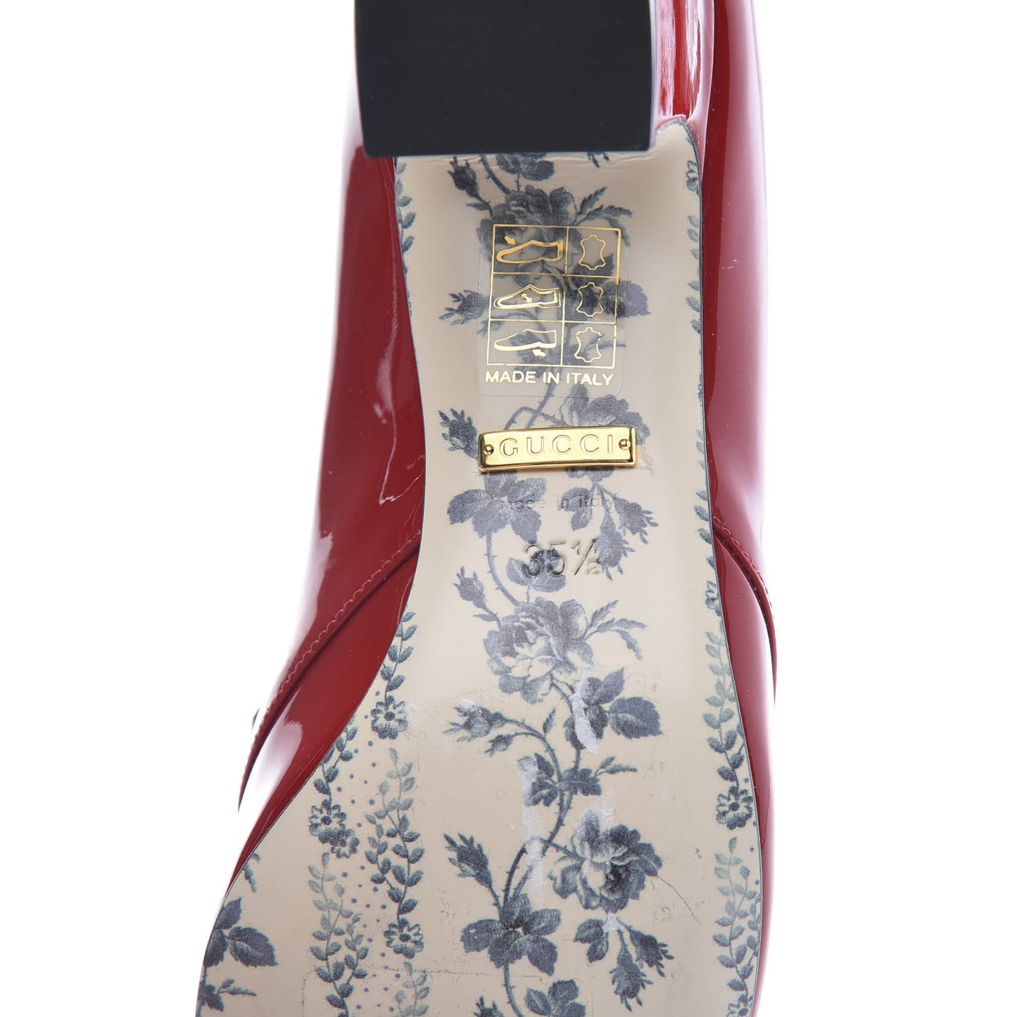 Vernice GG Victoire 55mm Loafer Pumps 35.5 Hibiscus Red