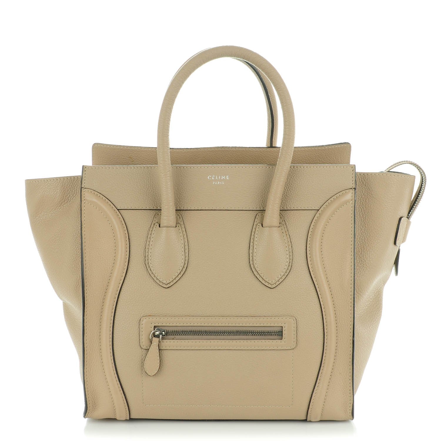 Celine Drummed Calfskin Mini Luggage Dune 1 of 9