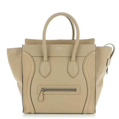 Celine Drummed Calfskin Mini Luggage Dune 1 of 9