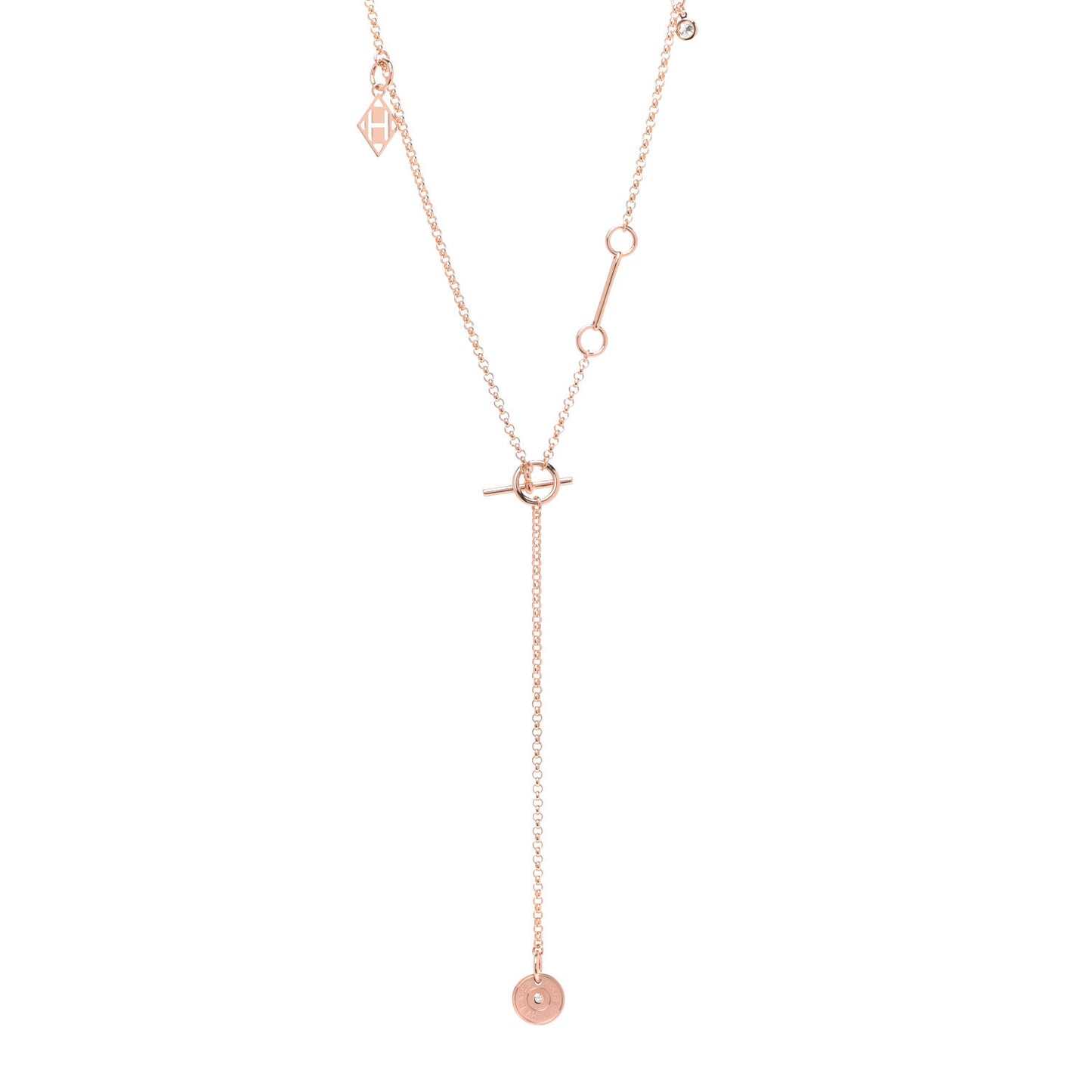 18K Rose Gold Diamond Gambade Necklace