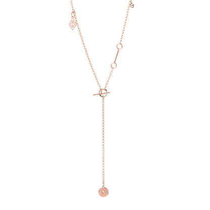Hermes 18K Rose Gold Diamond Gambade Necklace 1 of 6