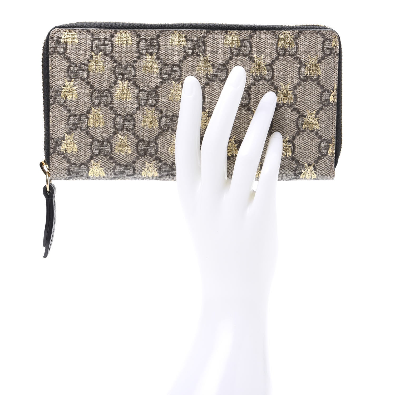 Gucci GG Supreme Monogram Bees Zip Around Wallet 2 of 8