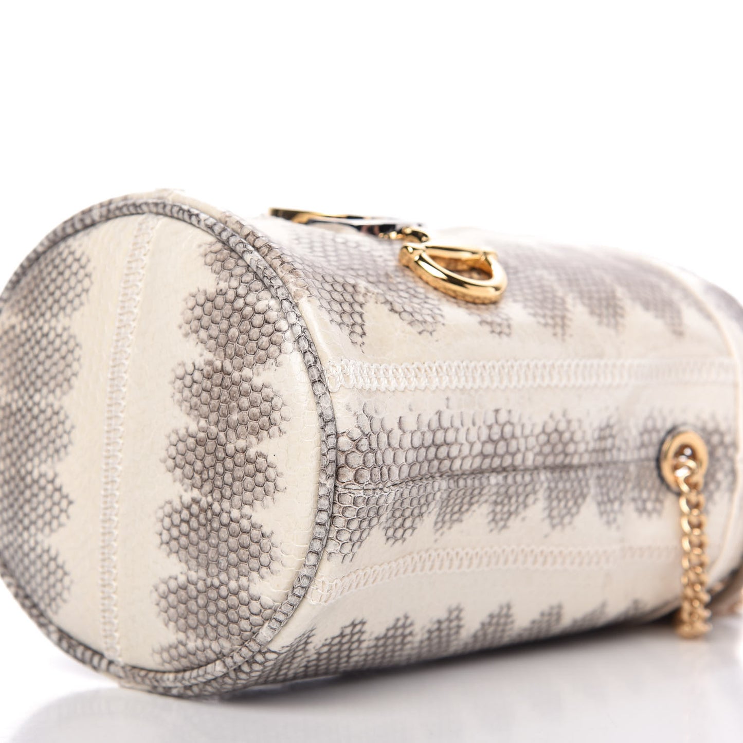 Snakeskin Mini Zumi Bucket Bag Grey