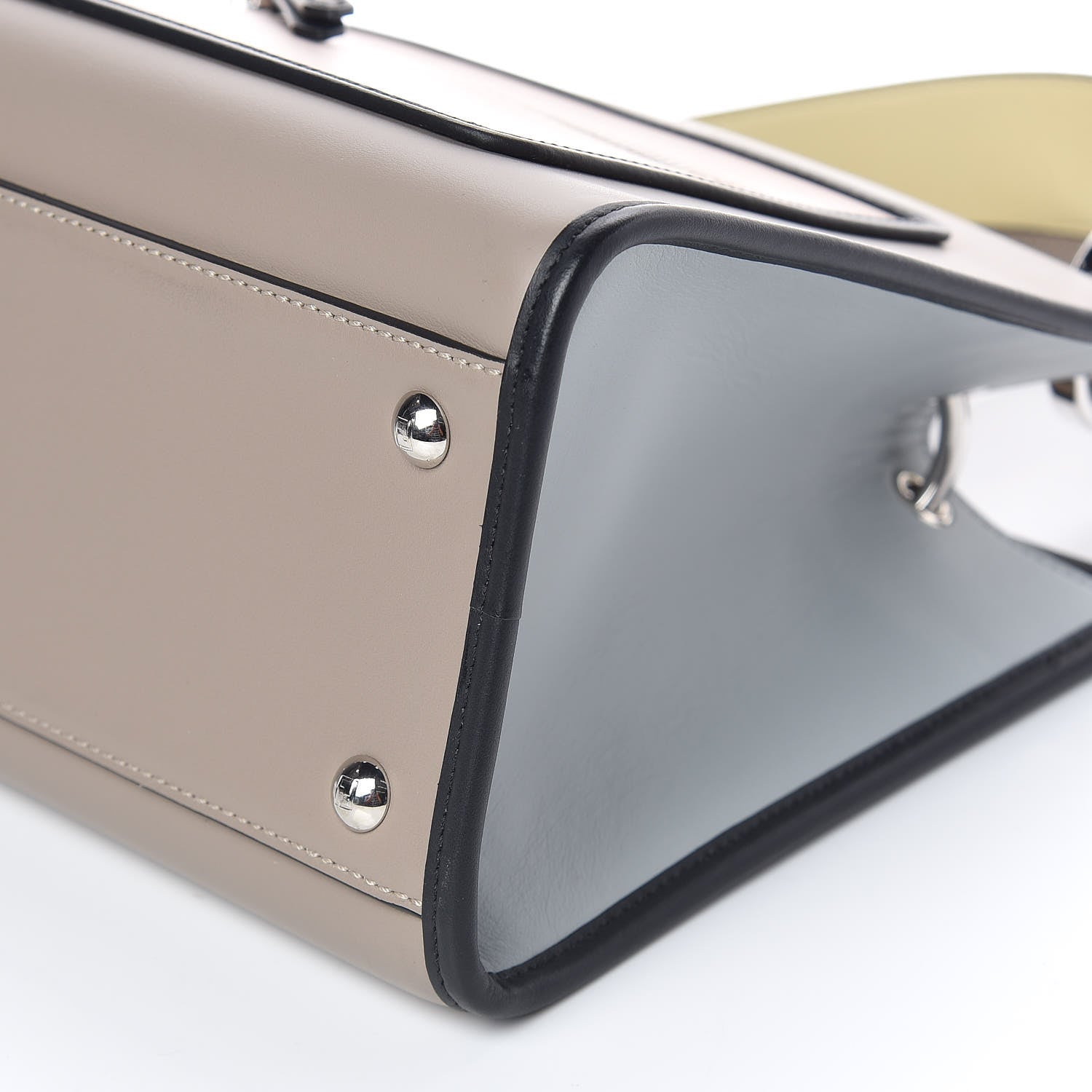 Fendi Vitello Century F is Fendi Small Runaway Satchel Tortora Soap Grigio Perla Burro Black 9 of 9