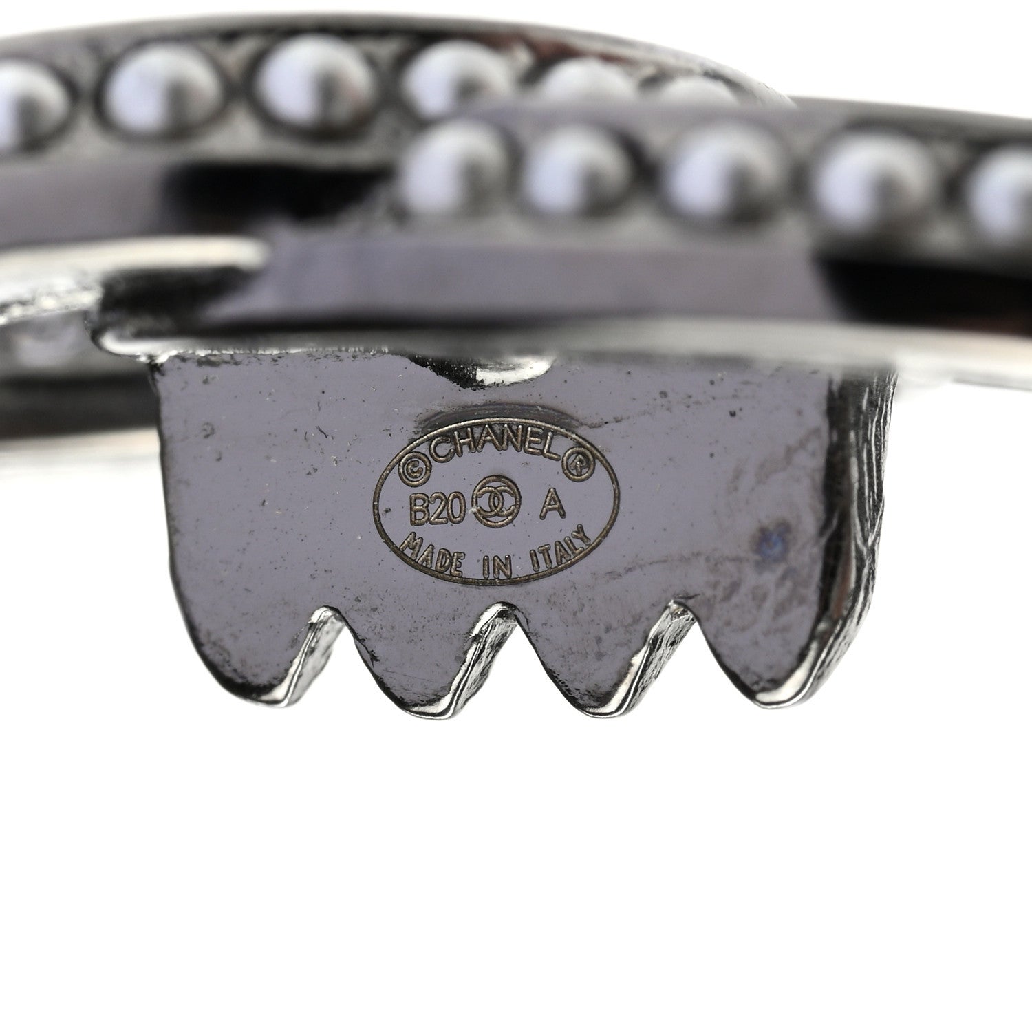 Chanel Crystal Chain CC Hair Clip Barrette Ruthenium 4 of 5