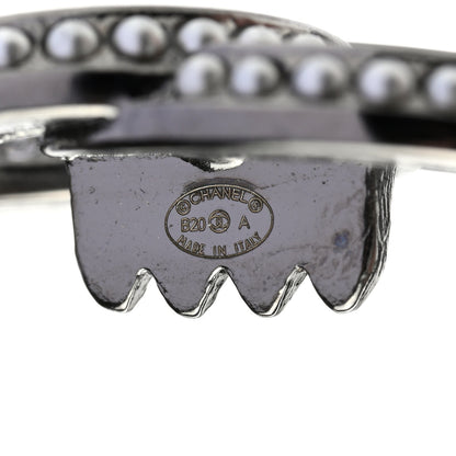 Chanel Crystal Chain CC Hair Clip Barrette Ruthenium 4 of 5