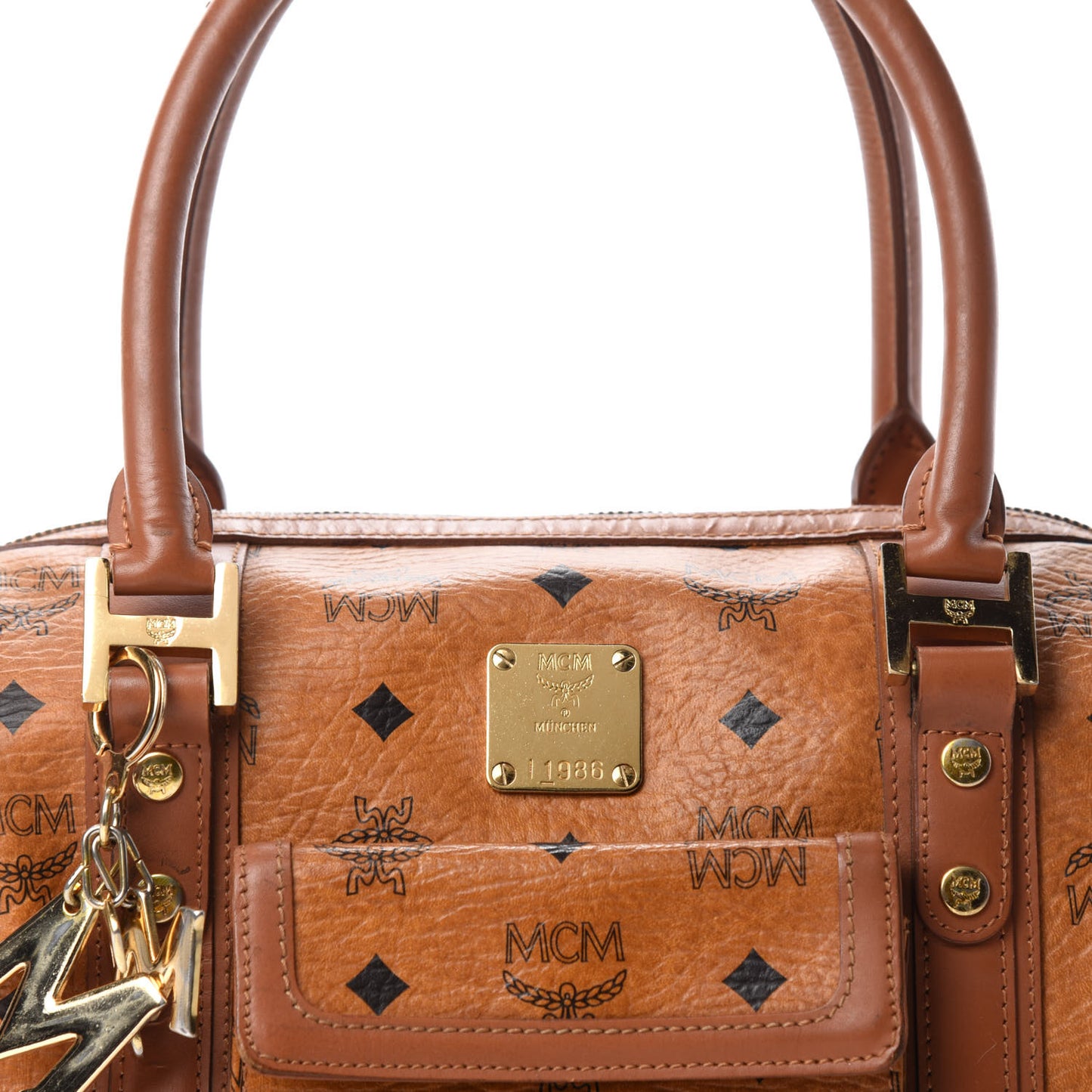 Visetos Small Boston Bag Cognac