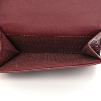 Chanel Caviar Quilted Studded CC Double Flap Wallet Burgundy 6 of 13