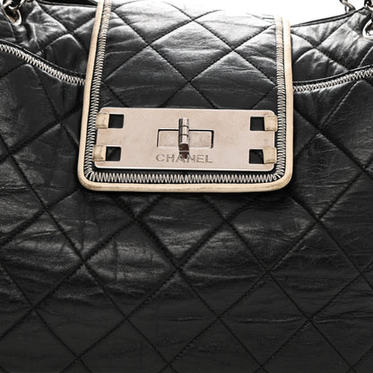 Chanel Lambskin Quilted Large East West Tote Black 9 of 11