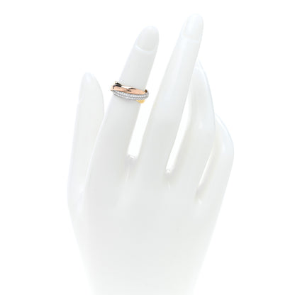 Cartier 18K White Yellow Pink Gold Diamond Small Trinity Paved Ring 46 3.75 2 of 5