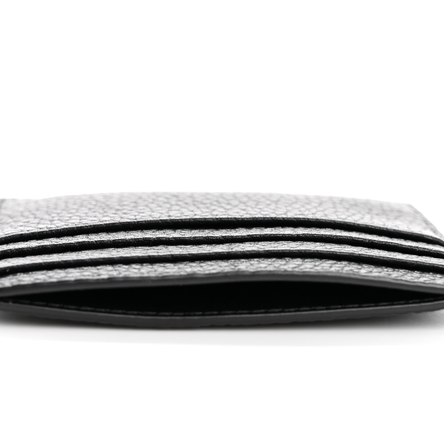 Vitello Daino Triangle Card Holder Black