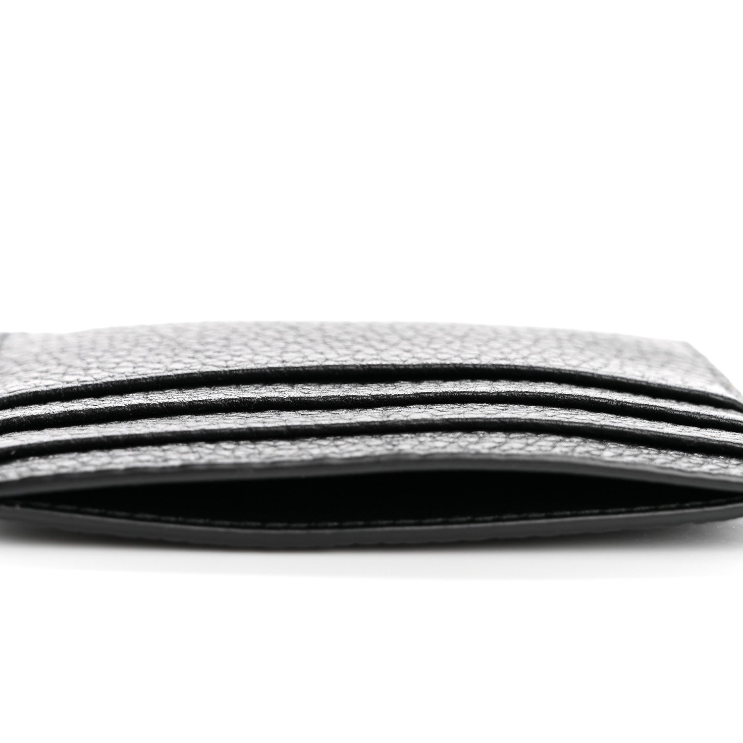Prada Vitello Daino Triangle Card Holder Black 8 of 8