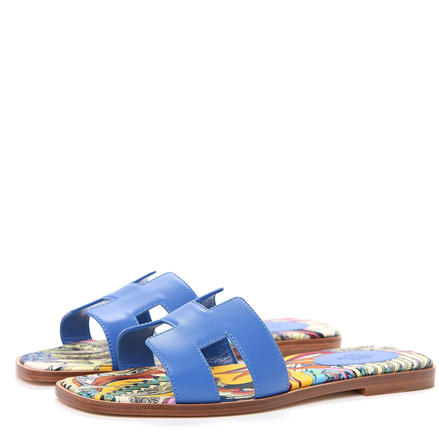 Calfskin Oran Sandals 37 Bleu Zanzibar