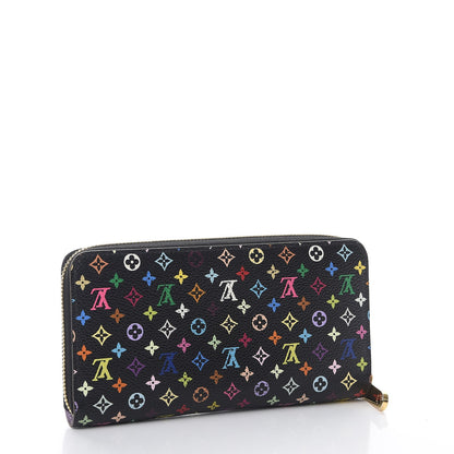 Louis Vuitton Monogram Multicolor Zippy Wallet Black Violet 3 of 10