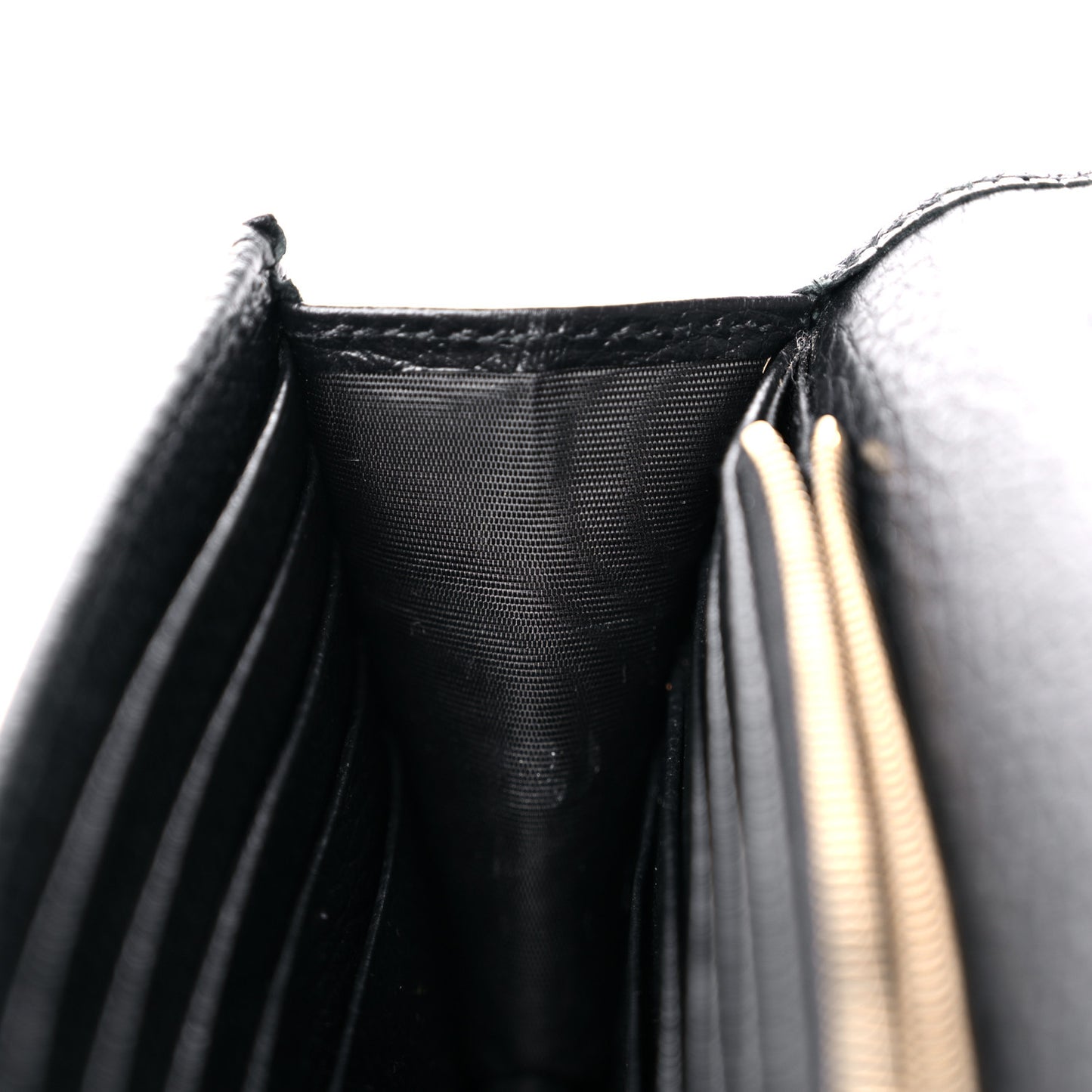 Dollar Calfskin Interlocking G Chain Wallet Black