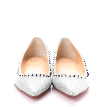 Christian Louboutin Mini Glitter Anjalina Flats 38 Silver 2 of 7