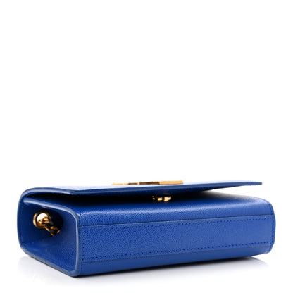Saint Laurent Grain De Poudre Small Classic Monogram Kate Satchel Royal Blue 4 of 11
