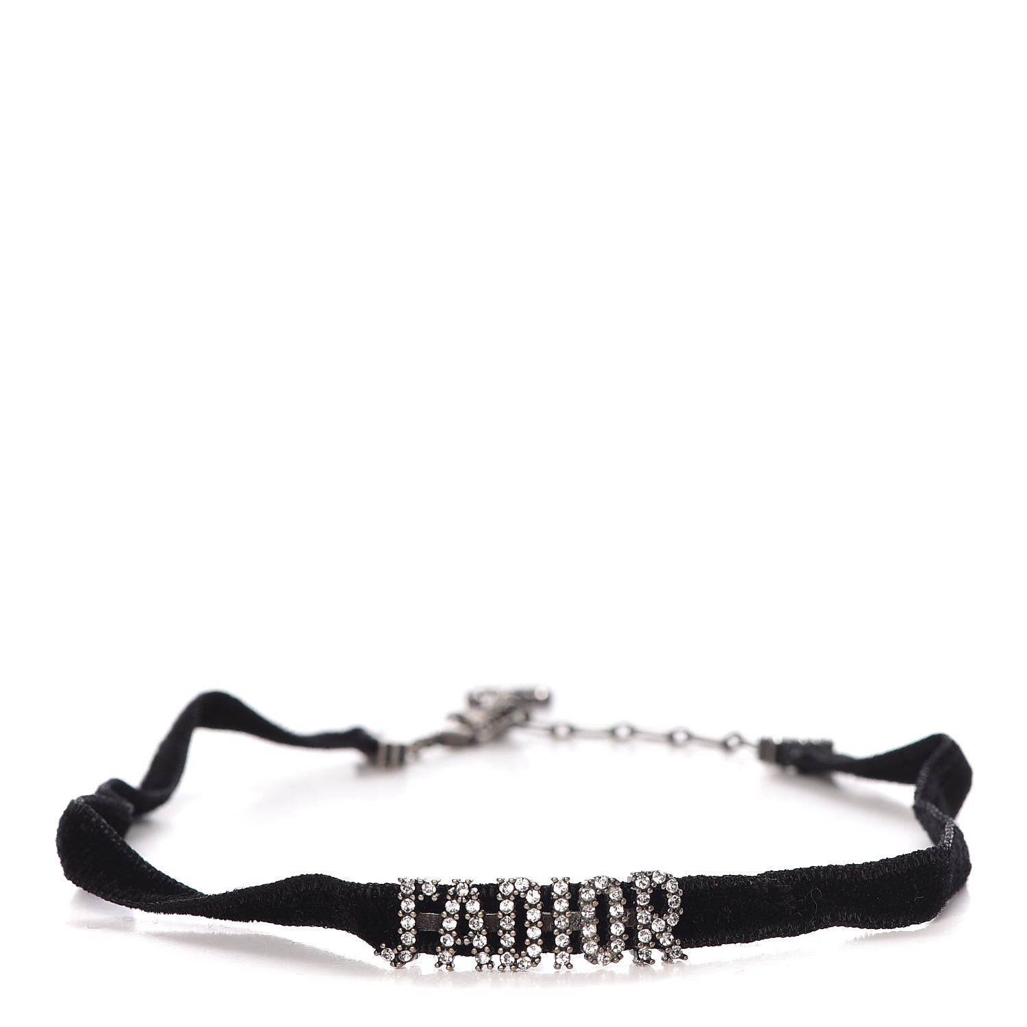Christian Dior Velvet Crystal J’Adior Choker Necklace Black 1 of 4