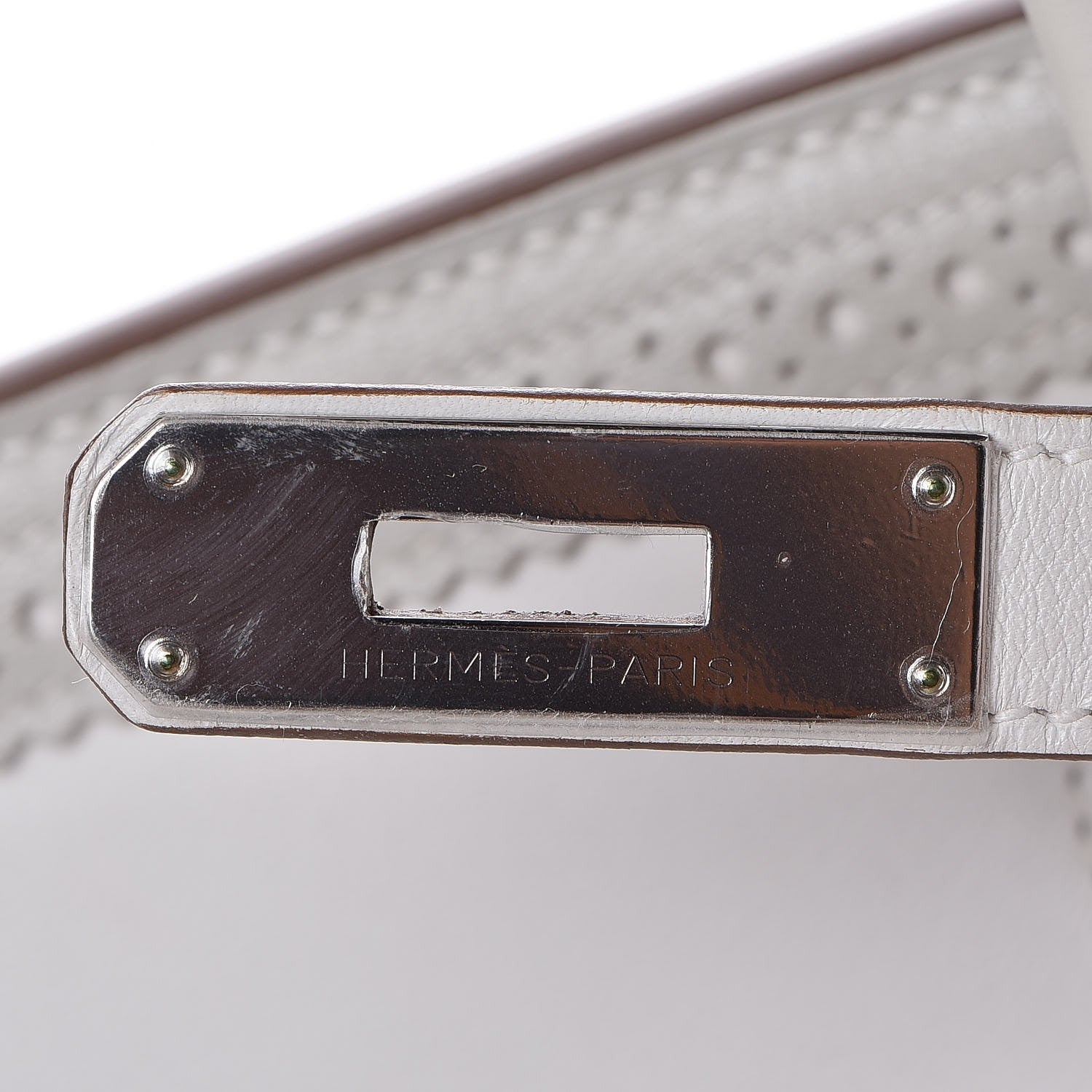 Hermes Swift Ghillies Birkin 35 White Gris Perle 21 of 34