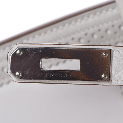 Hermes Swift Ghillies Birkin 35 White Gris Perle 21 of 34