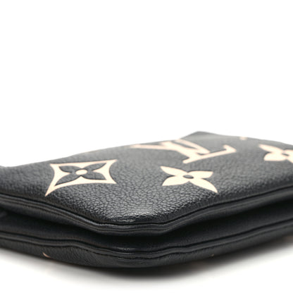 Louis Vuitton Empreinte Monogram Giant Double Zip Pochette Black Cream 9 of 14