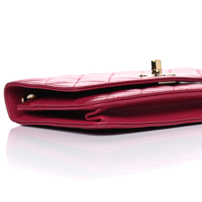 Chanel Lambskin Quilted Trendy CC Wallet On Chain WOC Dark Pink 5 of 6