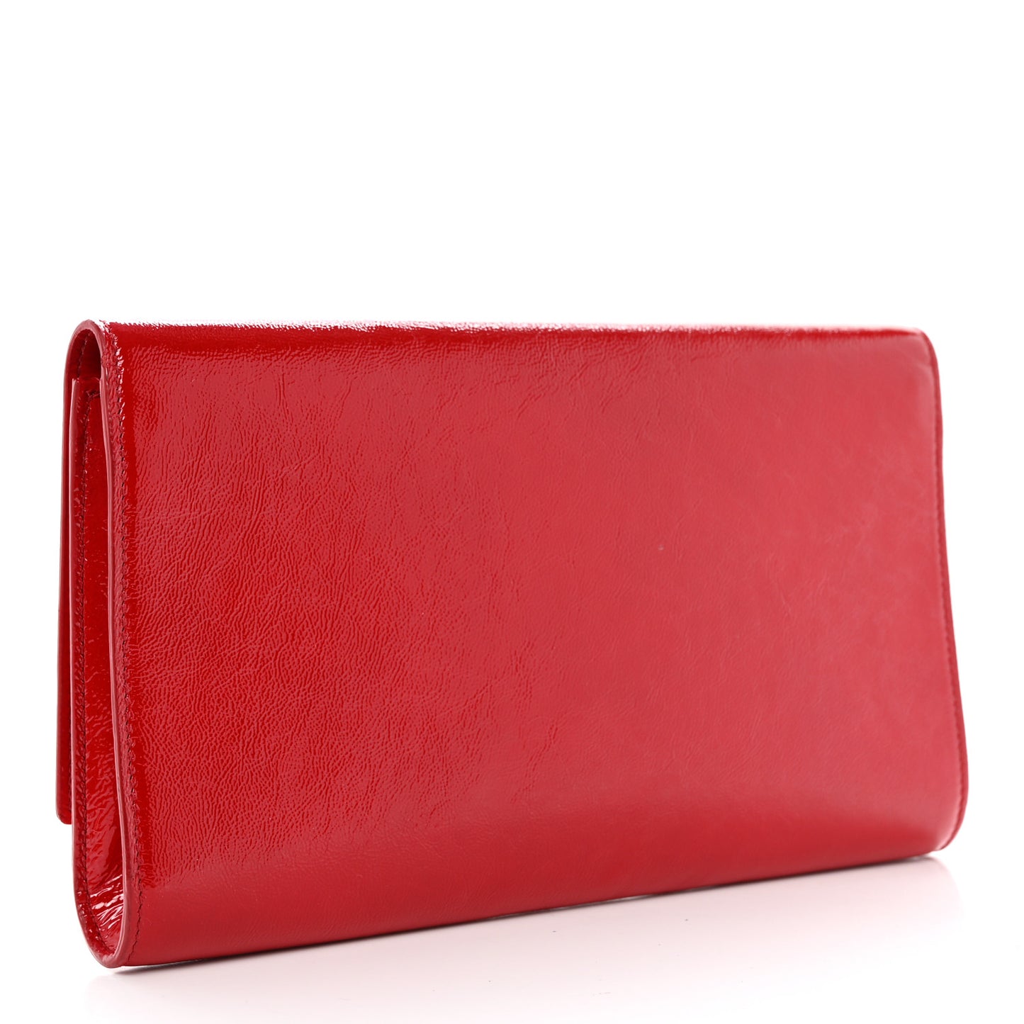 Textured Patent Monogram Large Belle De Jour Clutch Red