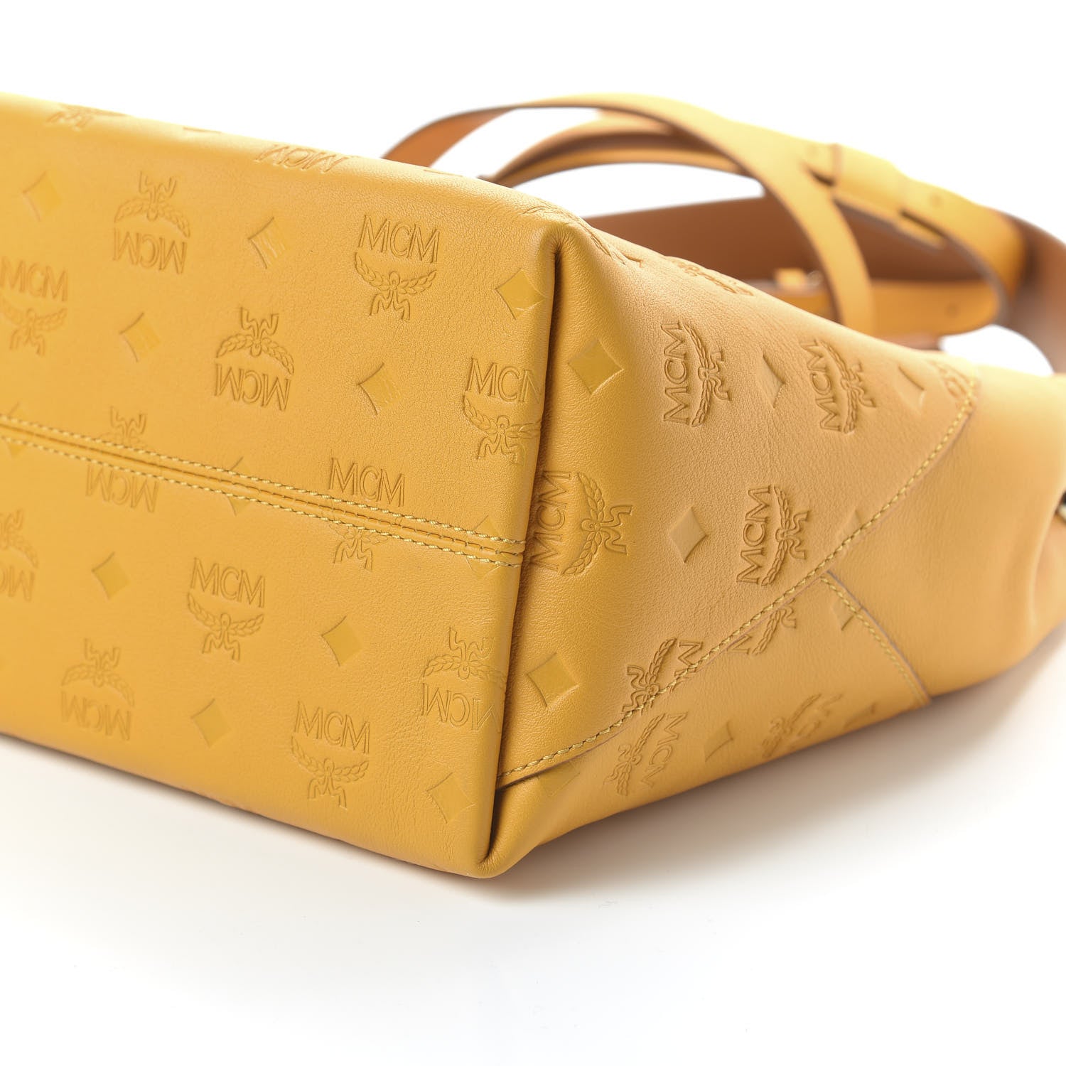 MCM Calfskin Ottomar Monogram Medium Klara Hobo Golden Mango 7 of 9