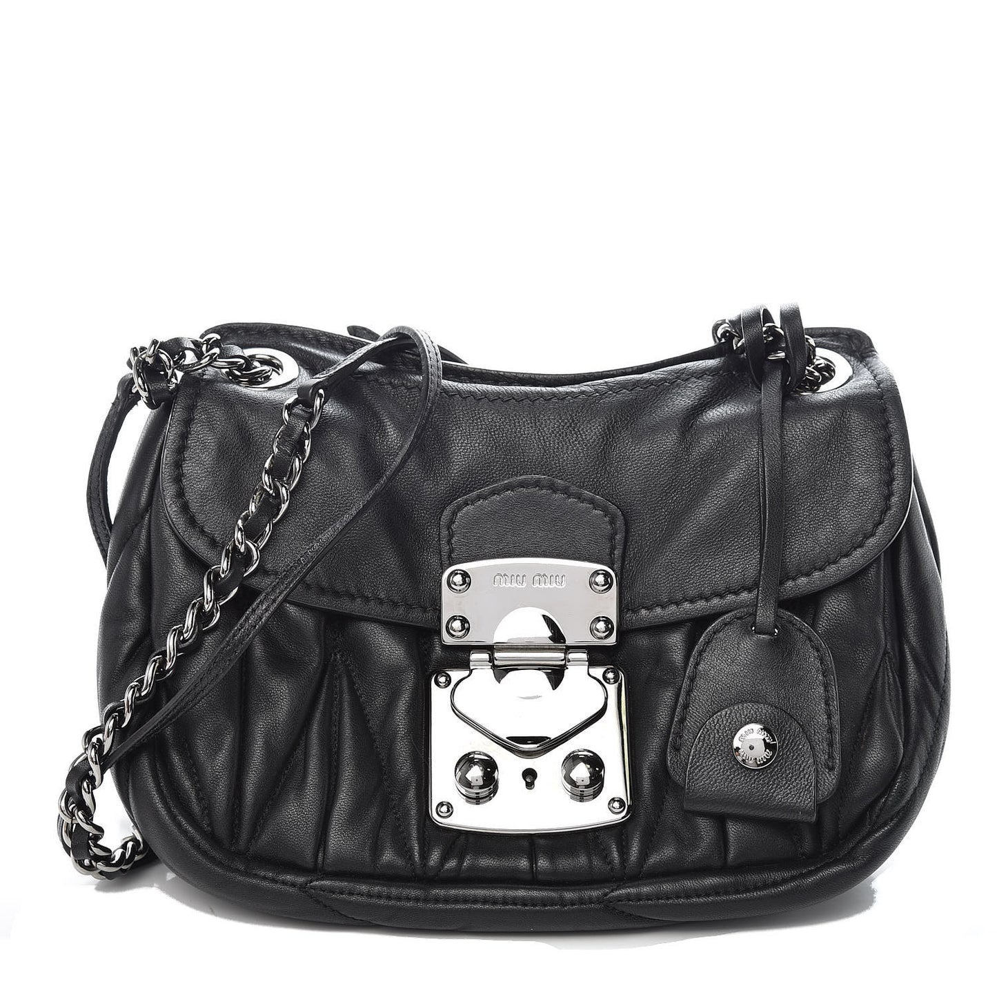 Nappa Matelasse Chain Crossbody Black