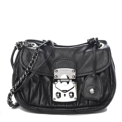 Miu Miu Nappa Matelasse Chain Crossbody Black 1 of 10