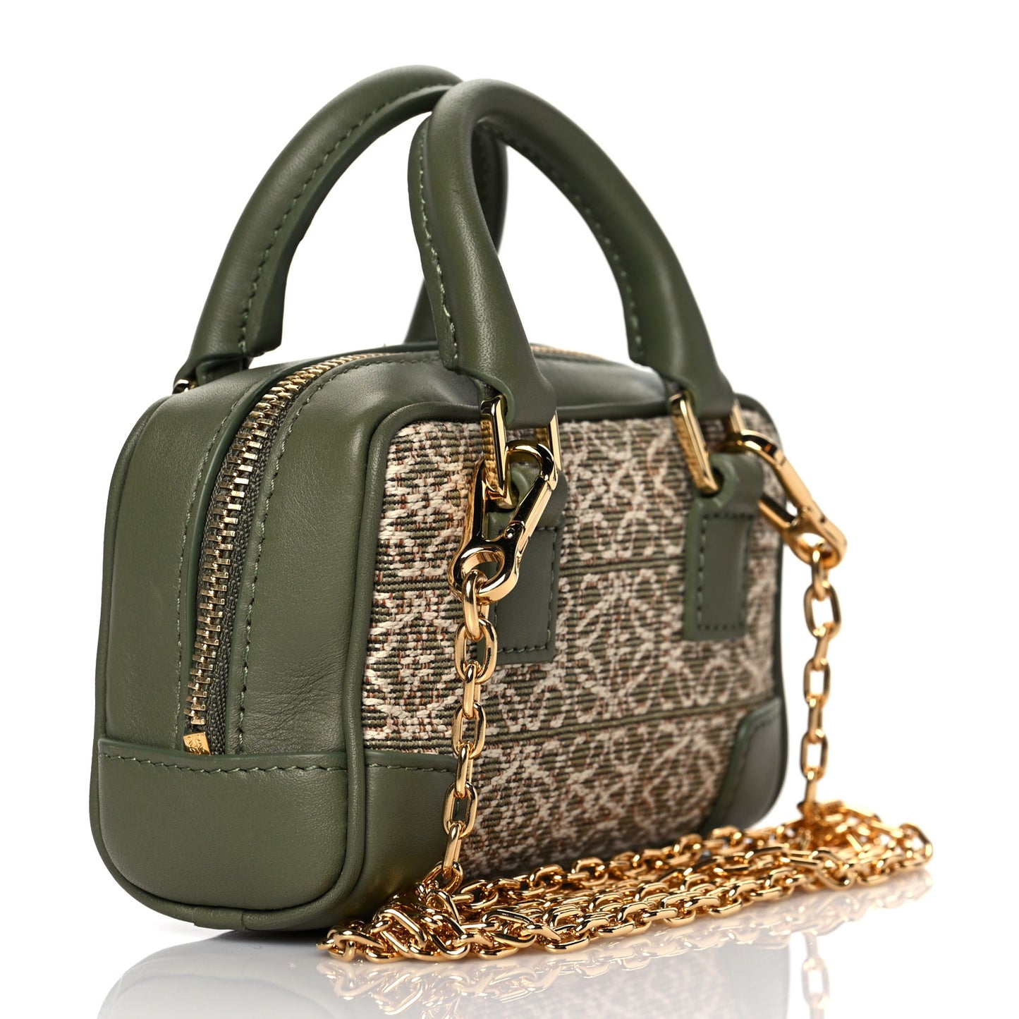 Jacquard Anagram Calfskin Amazona Nano Avocado Green