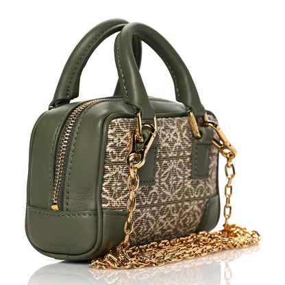 Loewe Jacquard Anagram Calfskin Amazona Nano Avocado Green 2 of 9