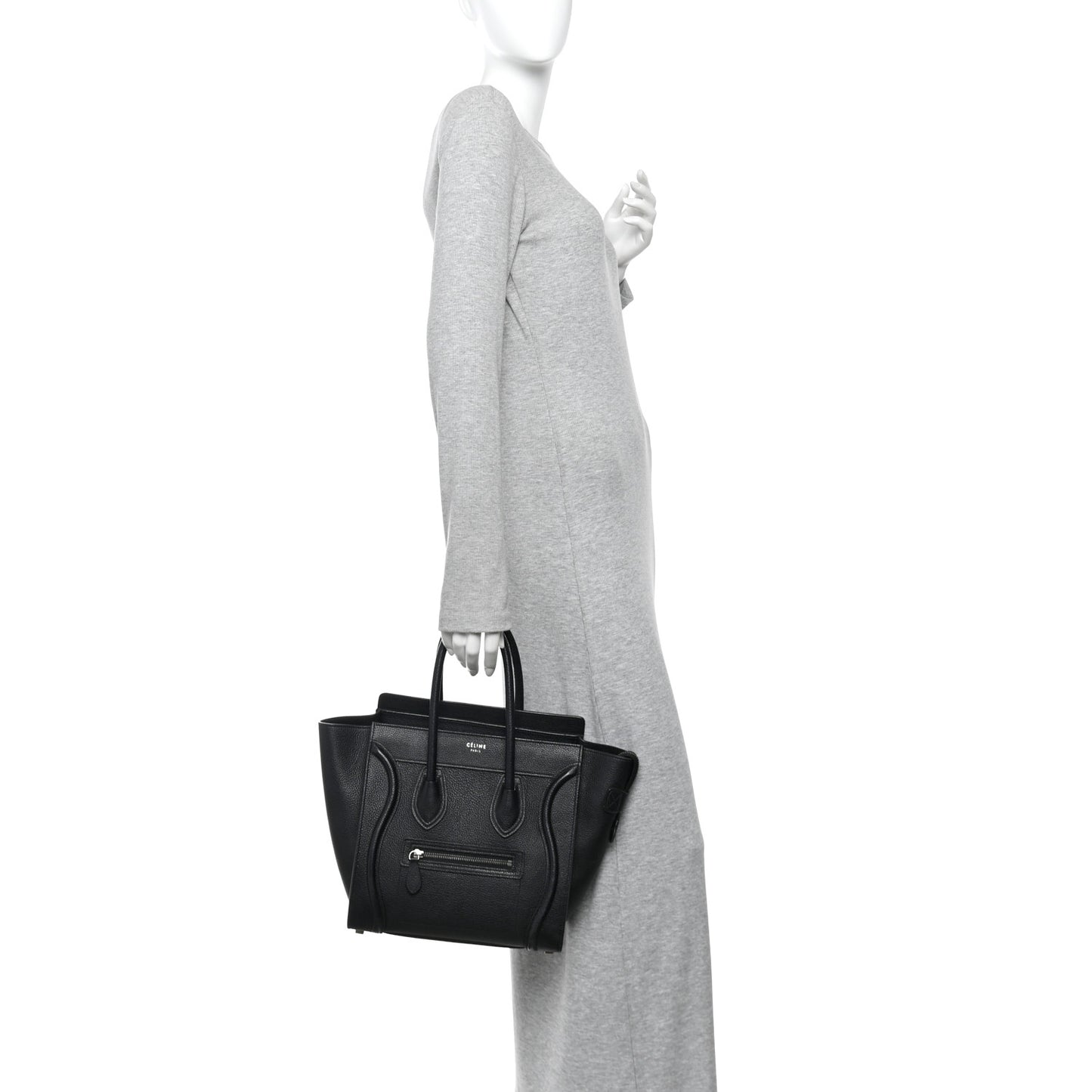 Drummed Calfskin Micro Luggage Black