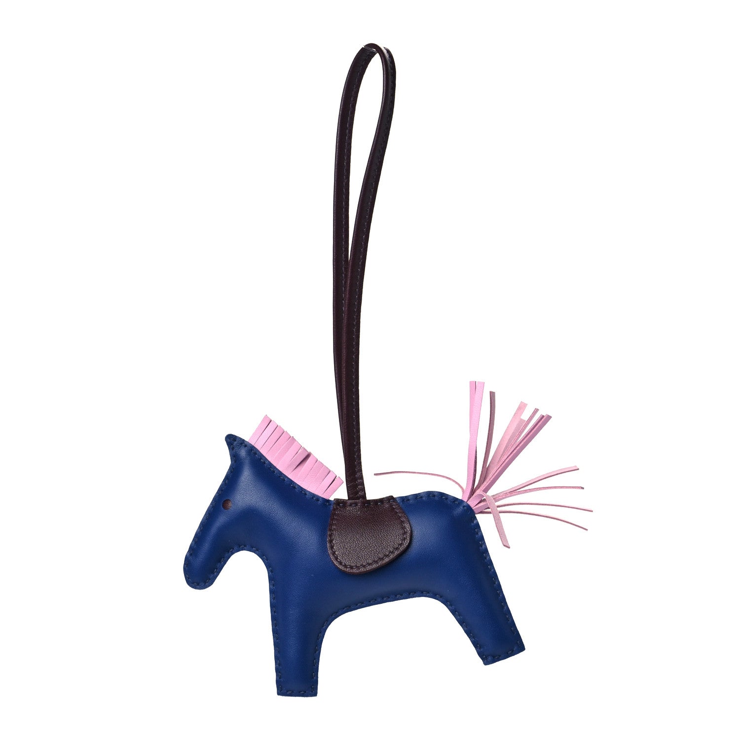 Hermes Milo Lambskin Grigri Rodeo Horse Bag Charm MM Rouge Sellier Mauve Sylvestre Bleu Saphir 1 of 4