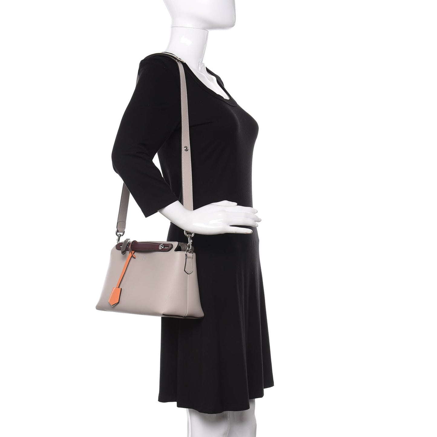 Vitello Dolce 4 Color Medium By The Way Boston Bag Grigio Polvere Arancio Multicolor