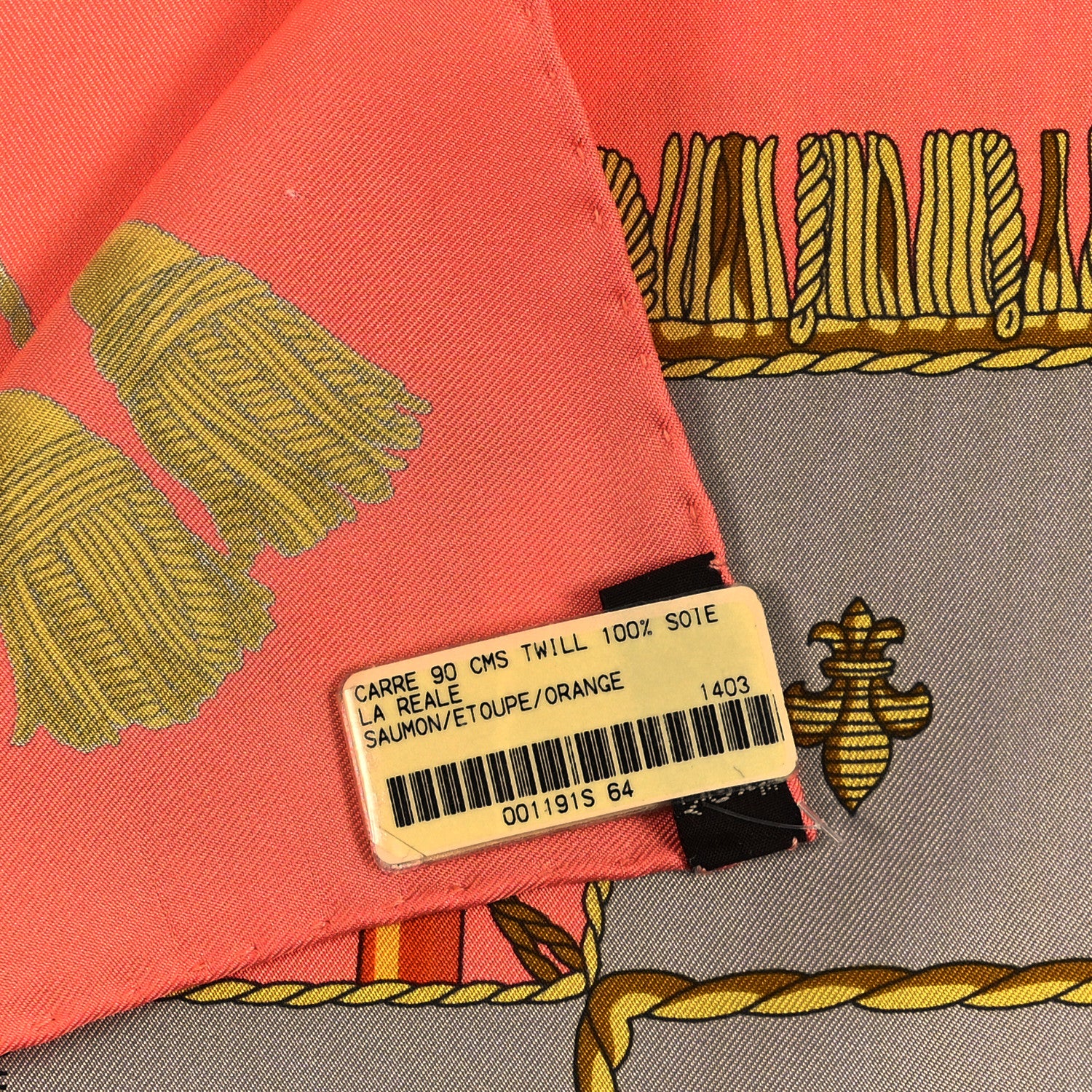 Hermes Silk Vue Du Carosse De La Galere La Reale Scarf 90 Saumon Etoupe Orange 4 of 5