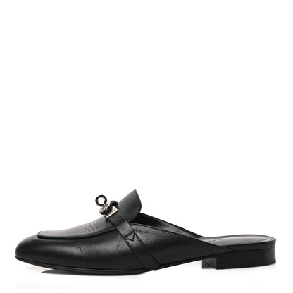 Hermes Goatskin Oz Mules 37 Black 1 of 8